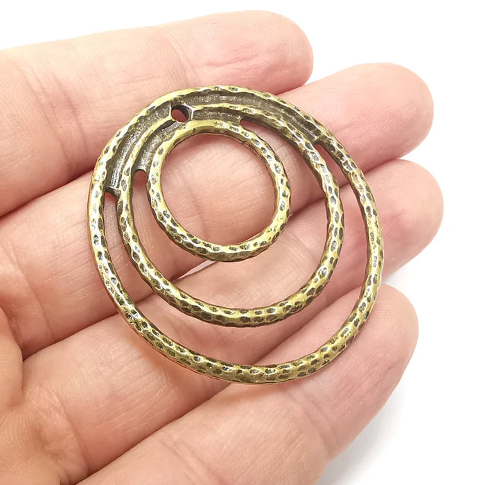 Hoops Charms, Antique Bronze Plated Pendant (45mm) G34358