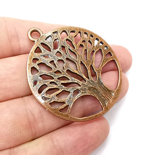 Tree Charms, Antique Copper Plated Pendant (53x46mm) G34457