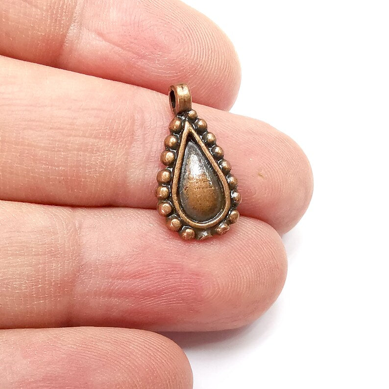 5 Drop Charms Antique Copper Plated Charms (20x10mm) G34458