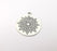 Round Dangle Mandala Pendant Charms, Antique Silver Plated (37x32mm) G34375