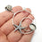 Starfish Hoop Pendant Base Setting Bezel Blank Antique Silver Plated Brass Pendant (70mm) (13x10mm blank) G34467
