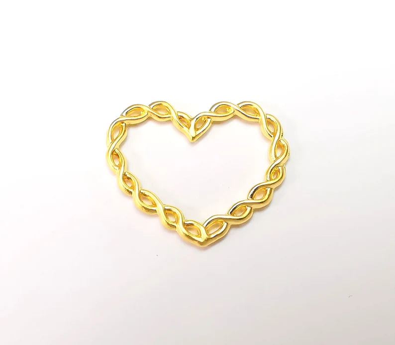 Heart Charms Gold Plated Charms (32x26mm) G34386