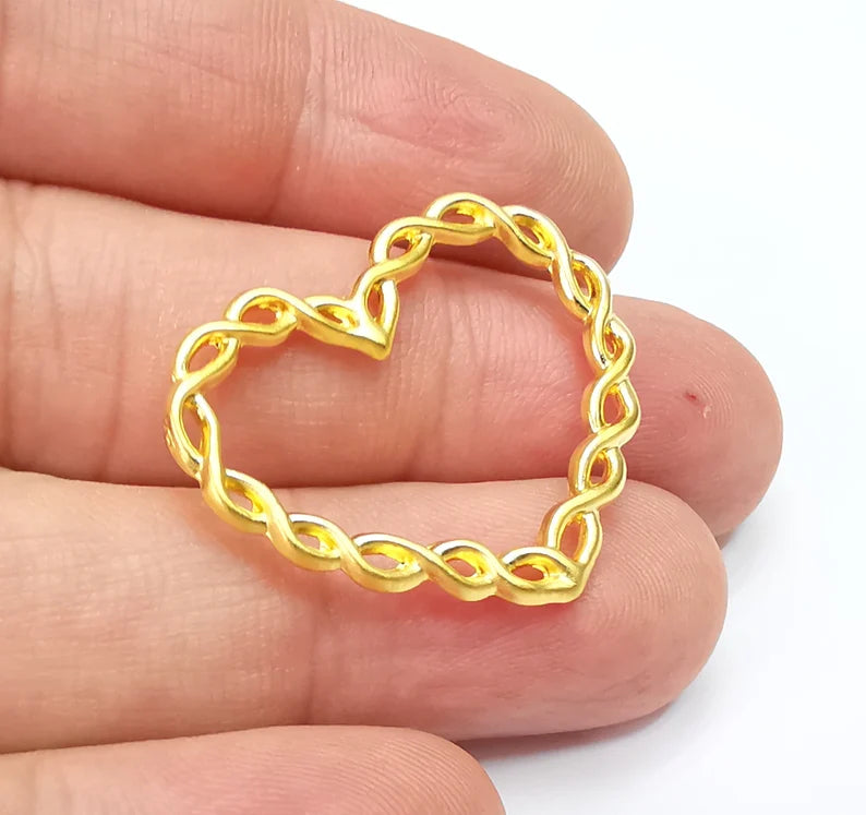 Heart Charms Gold Plated Charms (32x26mm) G34386