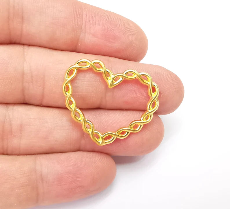 Heart Charms Gold Plated Charms (32x26mm) G34386