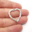 4 Heart Charms, Antique Silver Plated Charm (27x26mm) G34392