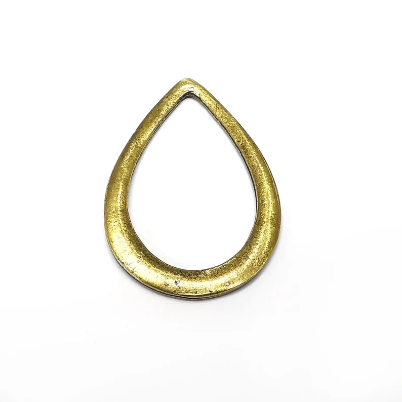 2 Drop Charms, Findings Antique Bronze Plated (41x27mm) G34477