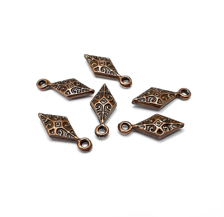 10 Pcs Rhombus Charms Antique Copper Plated Charms (16x7mm) G34478