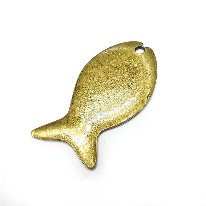Fish Pendant, Charms Antique Bronze Plated (66x34mm) G34479