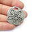 Flower Charms, Daisy Charms, Antique Silver Plated Pendant (36mm) G34417