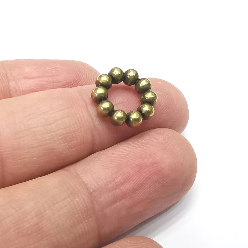 2 Balls Connector Charms, Dangle Charms Antique Bronze Plated Findings (14mm) G34488