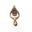 Drop Teardrop Charm Blank Cabochon Base Antique Copper Plated Charms 52x22mm (14x10mm bezel) G34489