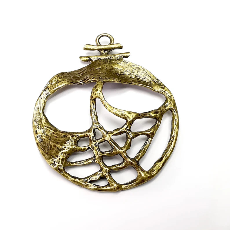 Skull Pendant, Charms Antique Bronze Plated (74x59mm) G34448