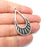 Drop Charms, Antique Silver Plated (46x25mm) G34504
