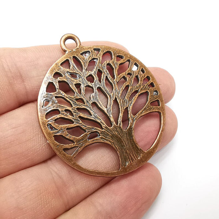 Tree Charms, Antique Copper Plated Pendant (53x46mm) G34457