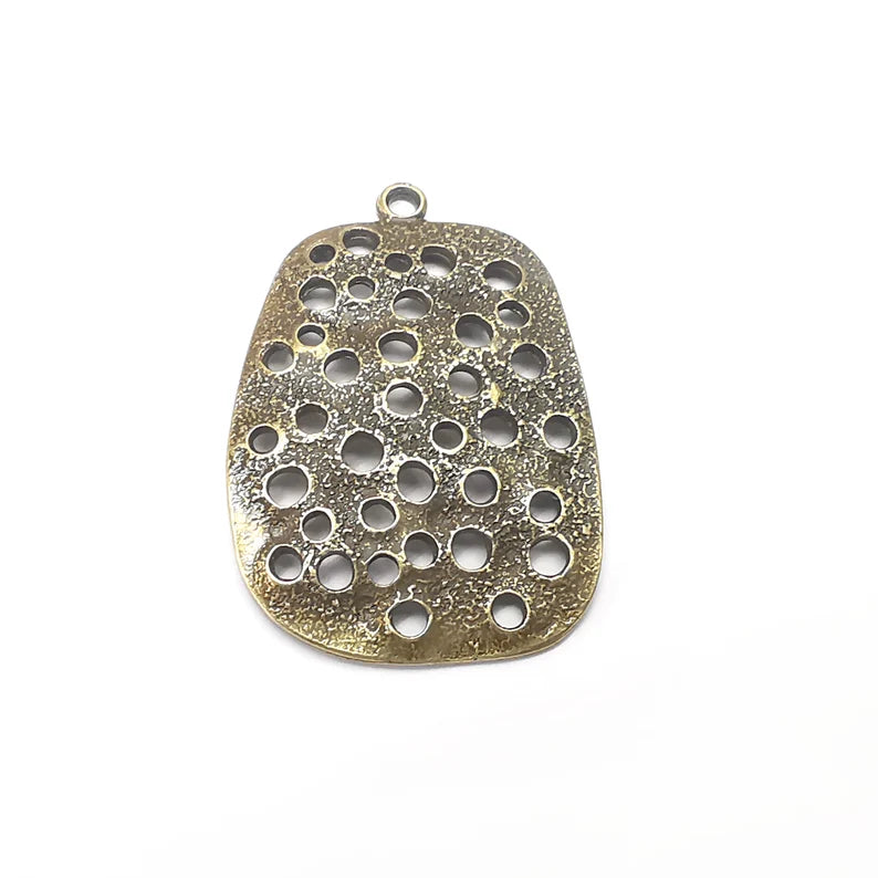 Filigree Pendant, Antique Bronze Plated Pendant (44x30mm) G34515