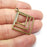 2 Geometric Charms, Antique Bronze Plated (36x33mm) G34543