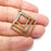 2 Geometric Charms, Antique Bronze Plated (36x33mm) G34543