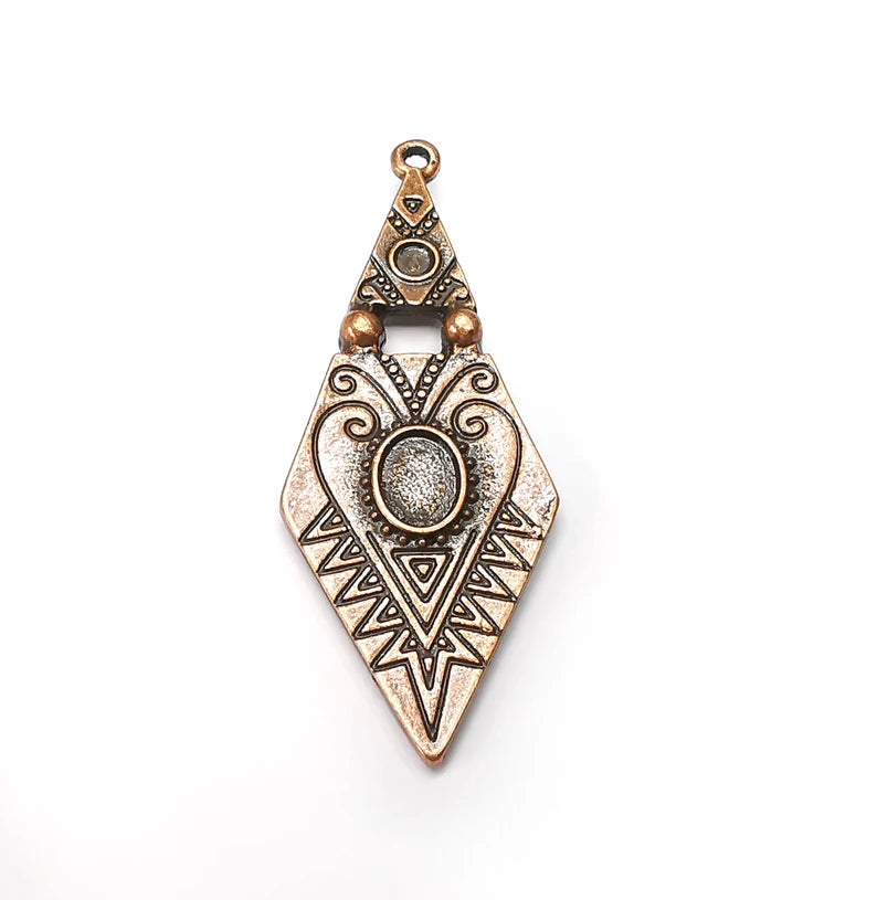 Marquise Charms Blanks, Resin Bezel Bases, Mosaic Mountings, Dry flower Frame, Polymer Clay base, Antique Copper Plated (8x6 - 3 mm) G34551