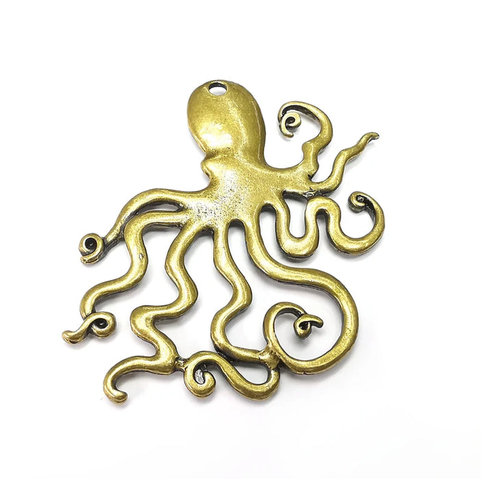 Octopus Pendant, Antique Bronze Plated (76mm) G34553