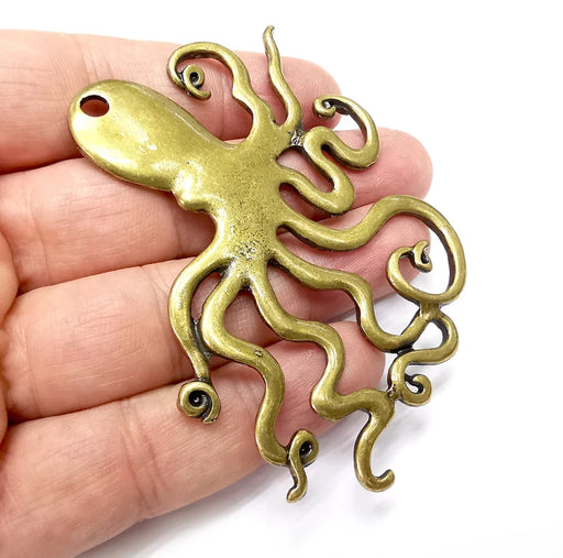 Octopus Pendant, Antique Bronze Plated (76mm) G34553