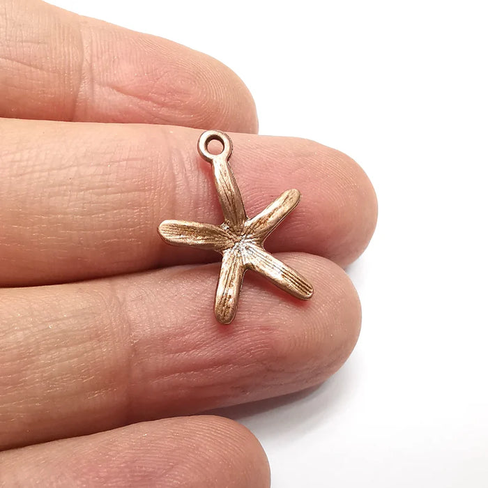 Starfish Charms, Antique Copper Plated Charms (22x17mm) G34565