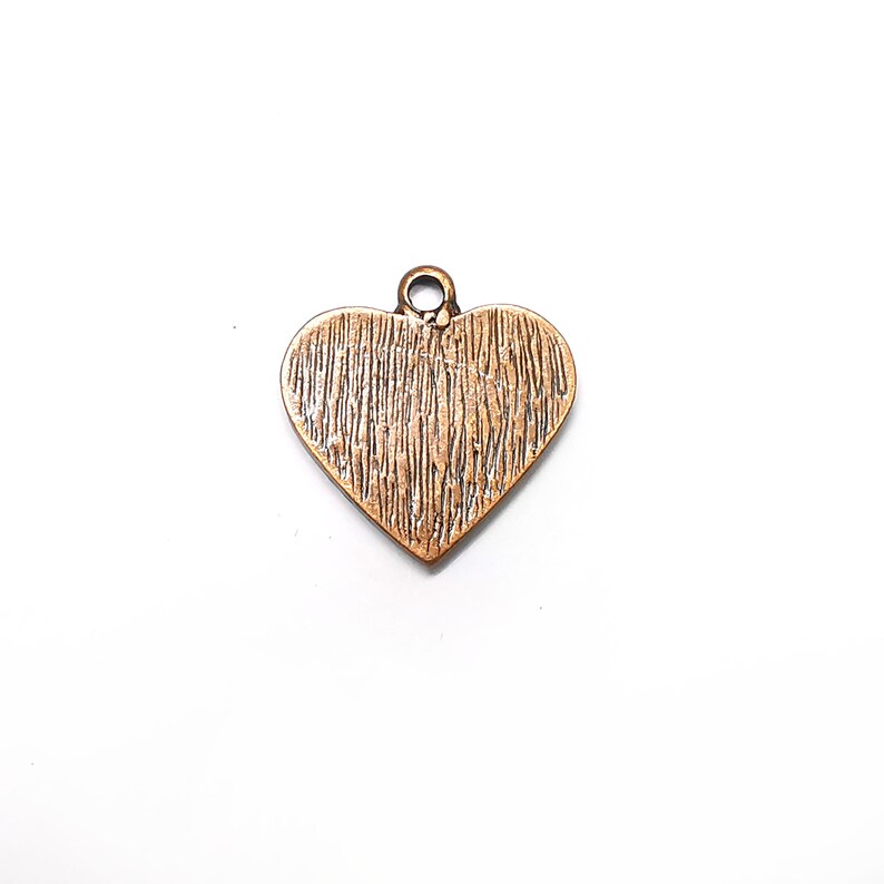 2 Heart Charms, Antique Copper Plated Dangle Charms (21x21mm) G34576