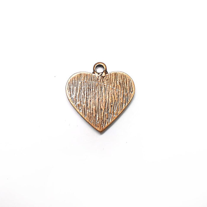2 Heart Charms, Antique Copper Plated Dangle Charms (21x21mm) G34576