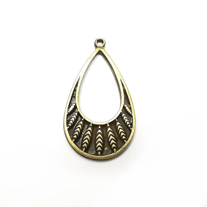 Drop Charms, Antique Bronze Plated (46x25mm) G34578