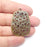 Filigree Pendant, Antique Bronze Plated Pendant (44x30mm) G34515