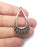 Drop Charms, Antique Copper Plated (46x25mm) G34522