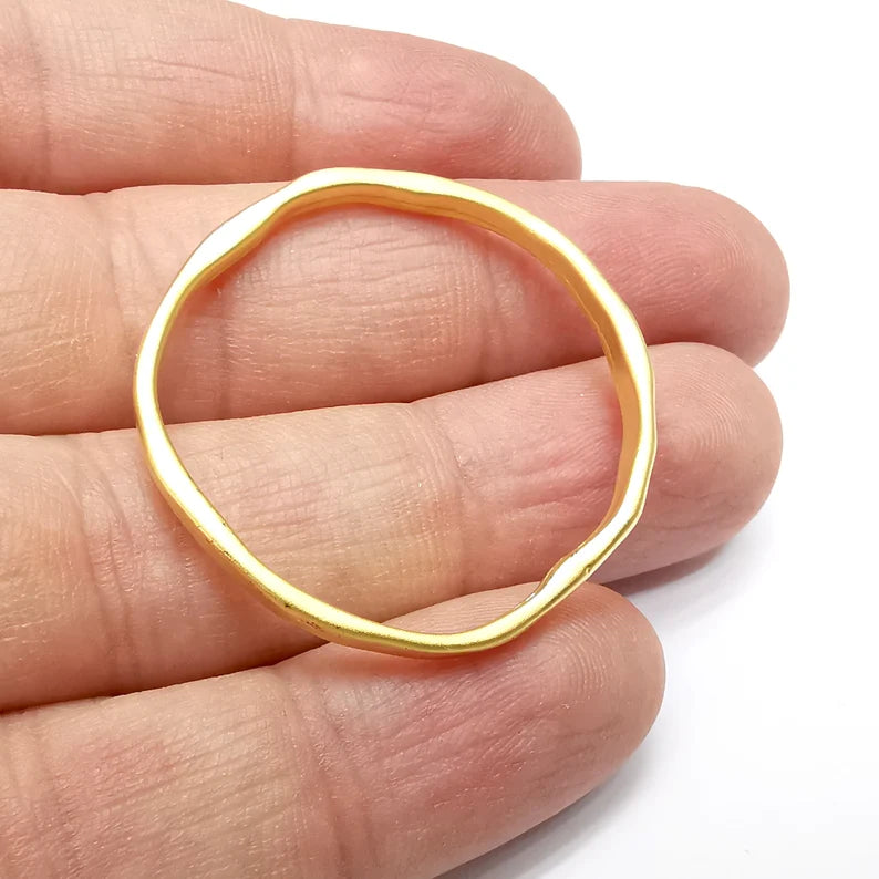 Circle Hoop Charms,Finding Gold Plated Charms (36mm) G34592