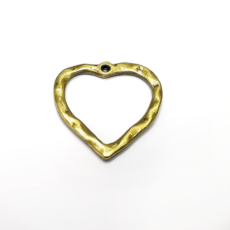 4 Heart Charms, Antique Bronze Plated Charm (27x26mm) G34530