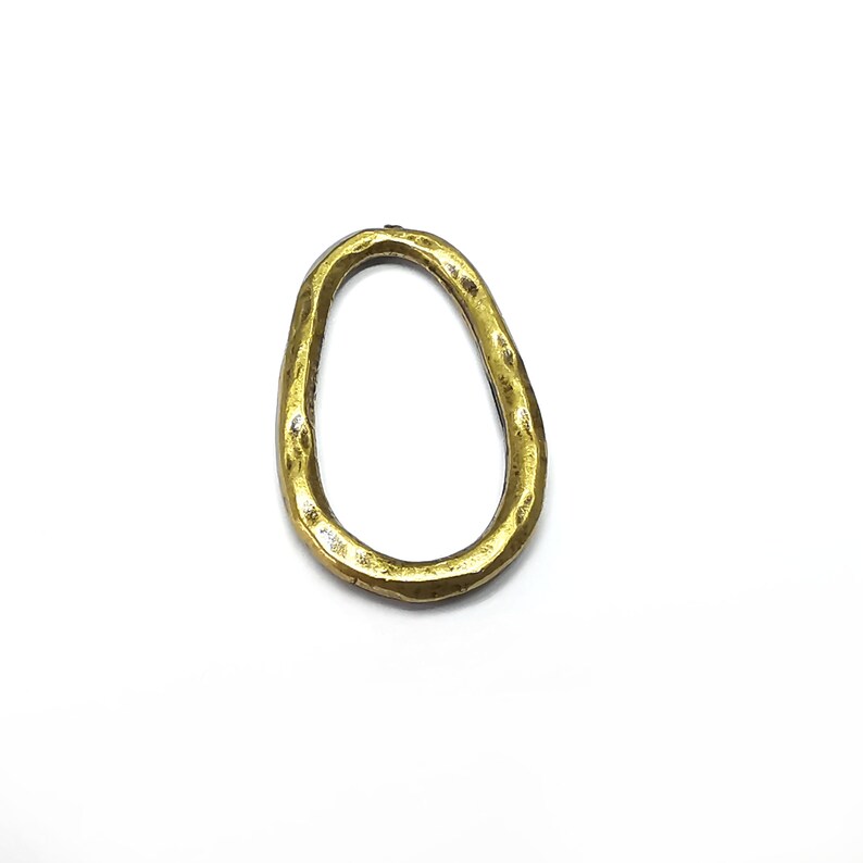 4 Hammered Oval Findings, Connector Antique Bronze Plated (29x17mm) G34533