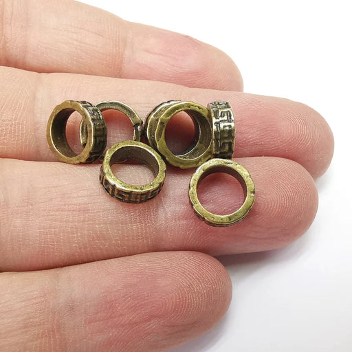 5 Circle Beads Antique Bronze Plated Metal Beads (11mm) G34604