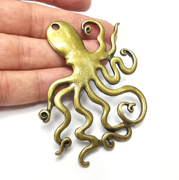 Octopus Pendant, Antique Bronze Plated (76mm) G34553