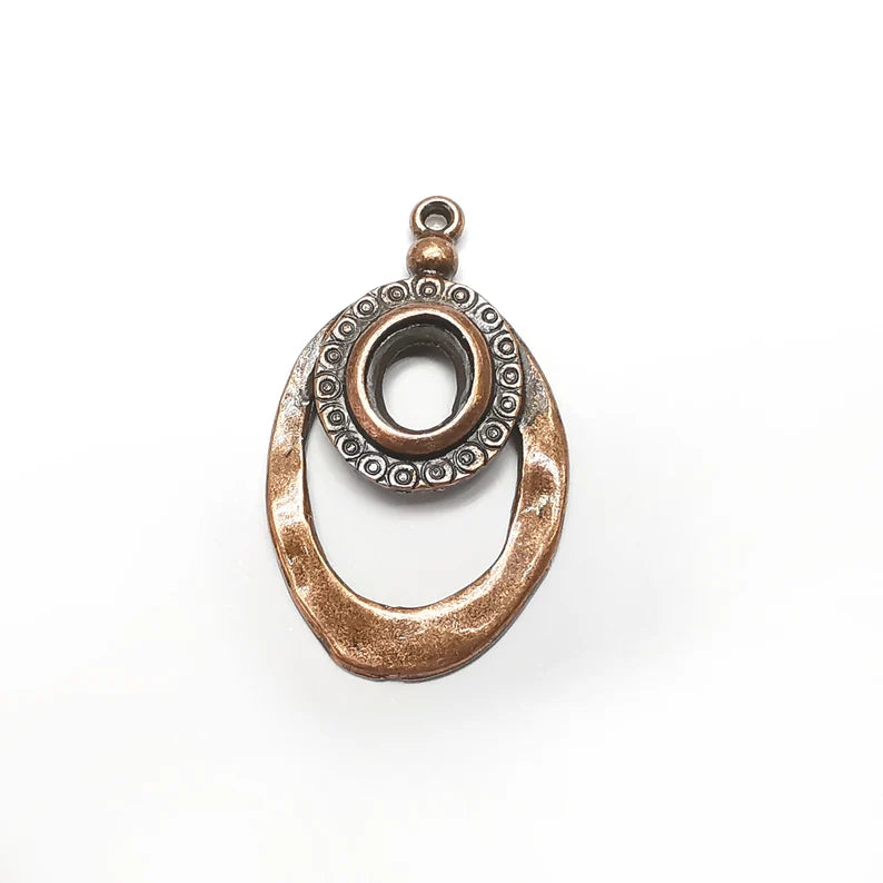 Charms Blanks Oval , Resin Bezel Bases, Mosaic Mountings, Dry flower Frame, Polymer Clay base, Antique Copper Plated (10x8mm) G34555