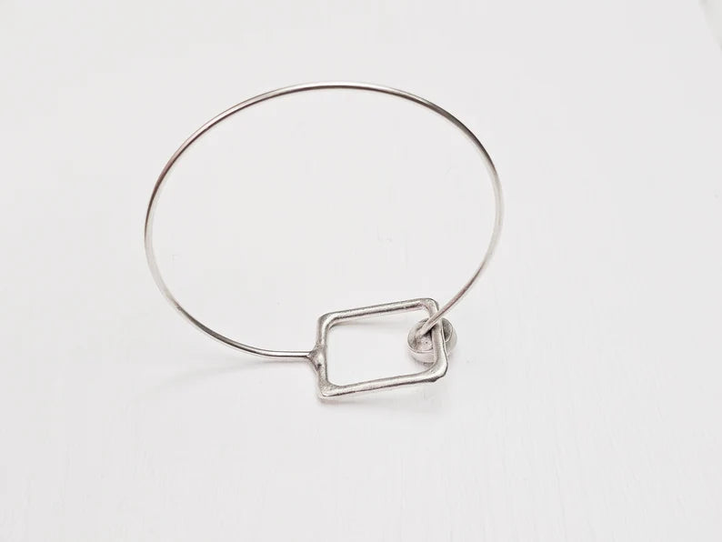 Rectangle Bracelet Blank Resin Cuff Dry Bezel Cabochon Base Adjustable Antique Silver Plated Brass (8mm Blank) G34627