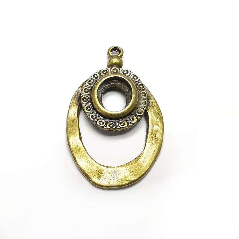 Charms Blanks Oval , Resin Bezel Bases, Mosaic Mountings, Dry flower Frame, Polymer Clay base, Antique Bronze Plated (10x8mm) G34560