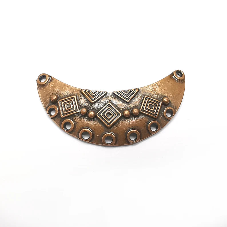 Crescent Charms, Connector Antique Copper Plated Dangle Pendant (53mm) G34566