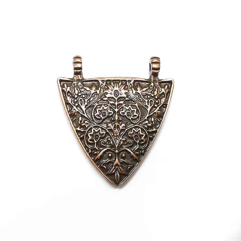 Flower Pendant , Antique Copper Plated (38x34mm) G34567