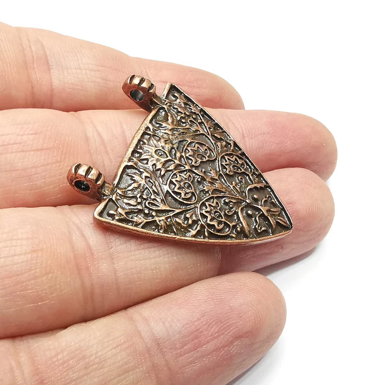 Flower Pendant , Antique Copper Plated (38x34mm) G34567