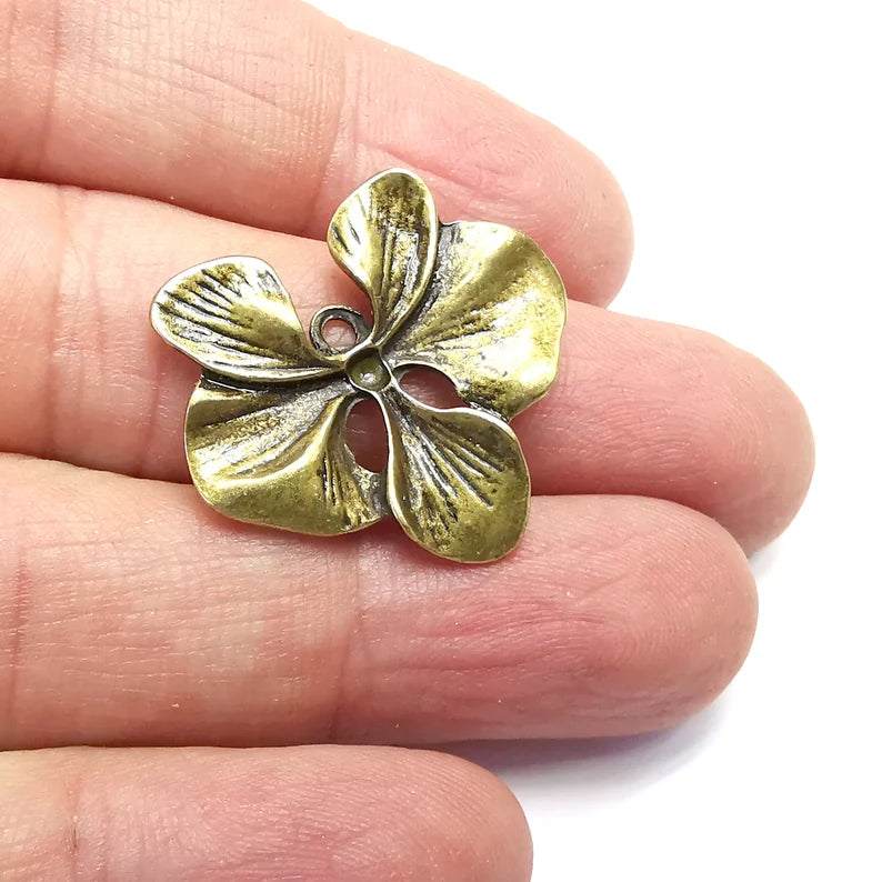 2 Moth Charms, Antique Bronze Plated Charms (28x26mm) G34649