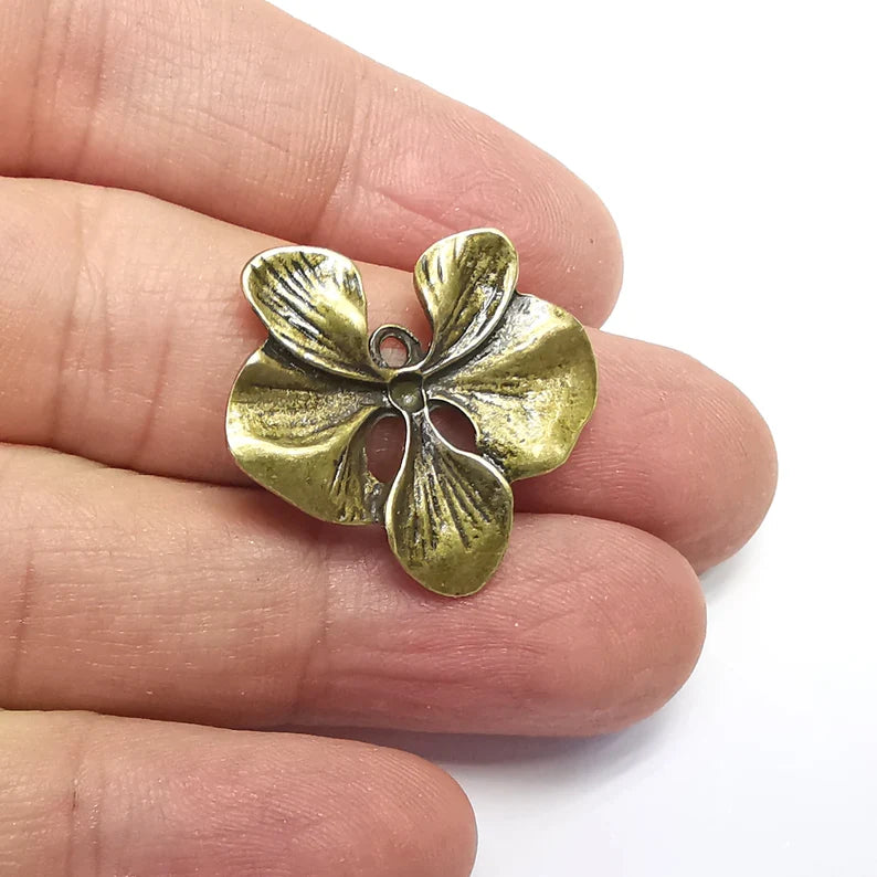 2 Moth Charms, Antique Bronze Plated Charms (28x26mm) G34649