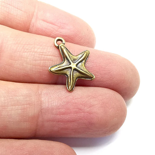 5 Star Charms Antique Bronze Plated Charms (18x15mm) G34652