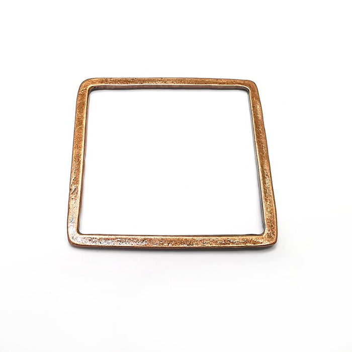Big Square Jewelry Findings Antique Copper Plated Organic Shape Pendant (53mm) G34573