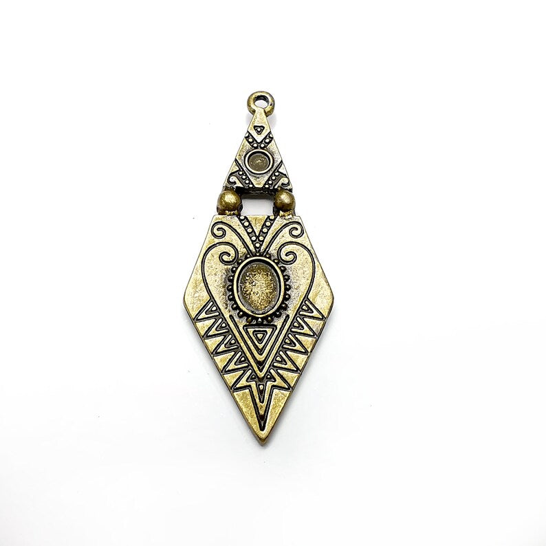 Marquise Charms Blanks, Resin Bezel Bases, Mosaic Mountings, Dry flower Frame, Polymer Clay base, Antique Bronze Plated (8x6 - 3 mm) G34575