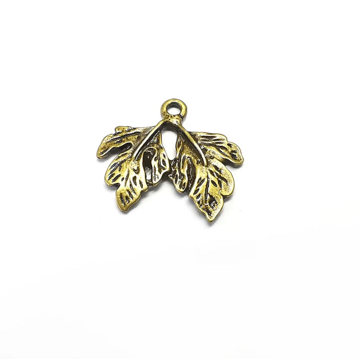 5 Leaf Charms, Antique Bronze Plated Charms (21x19mm) G34653