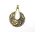 Organic Charms, Antique Bronze Plated Dangle Charms (45x30mm) G34660