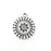 Flower, Disc Round Charms, Antique Silver Plated (38x32mm) G34585