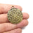 Flower Round Charms, Antique Bronze Plated (39x33mm) G34669